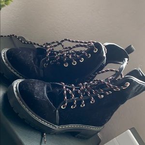 Black platform boots